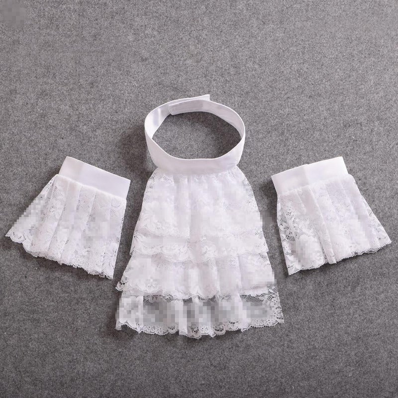 BLESSUME White Colonial Lace Jabot Cuffs Set Costume Accessory (Big White Jabot Cuffs Set) - Image 4